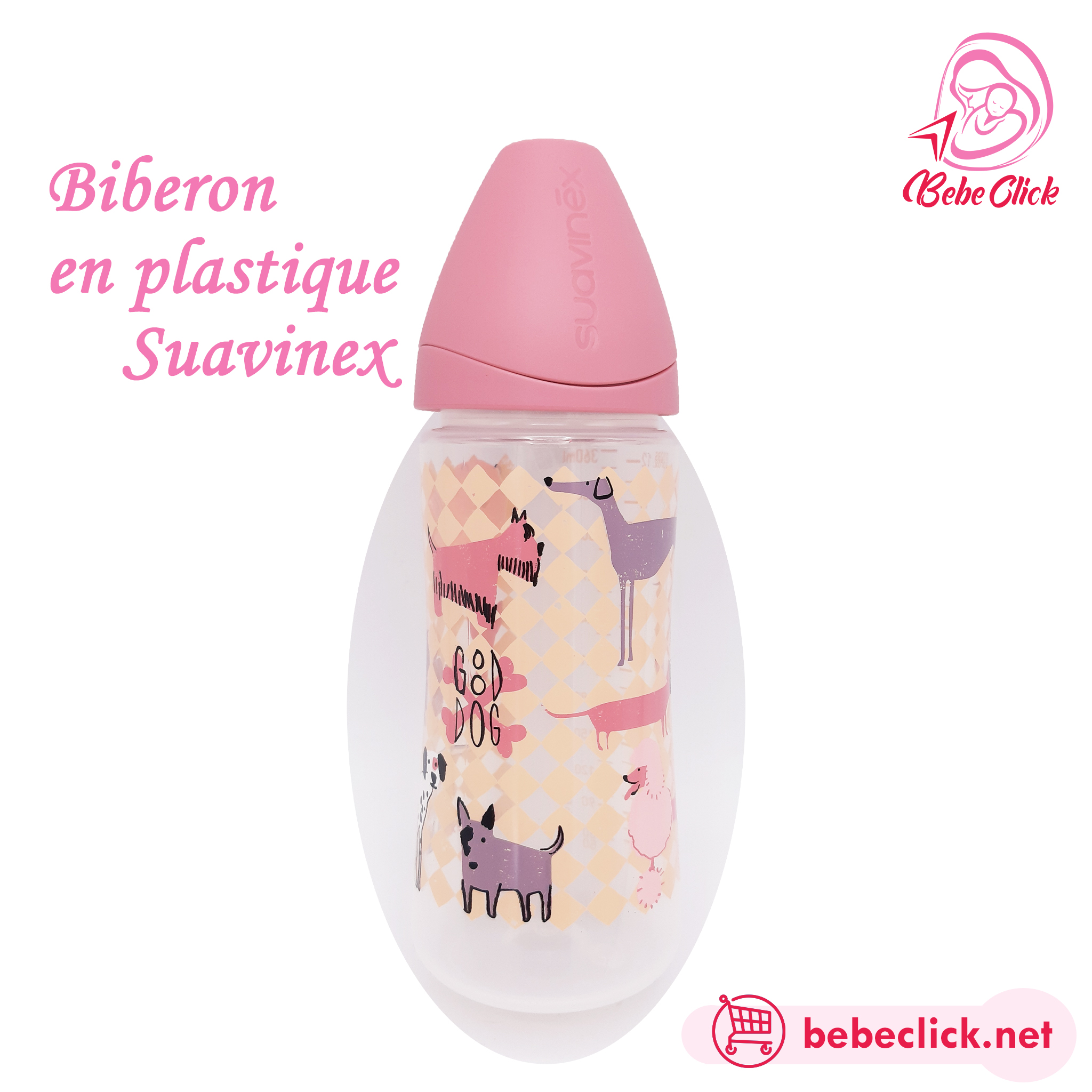 SUAVINEX - biberon 360 ml tet ronde silicone 3 vitesses papillon rose -  Cdiscount Puériculture & Eveil bébé
